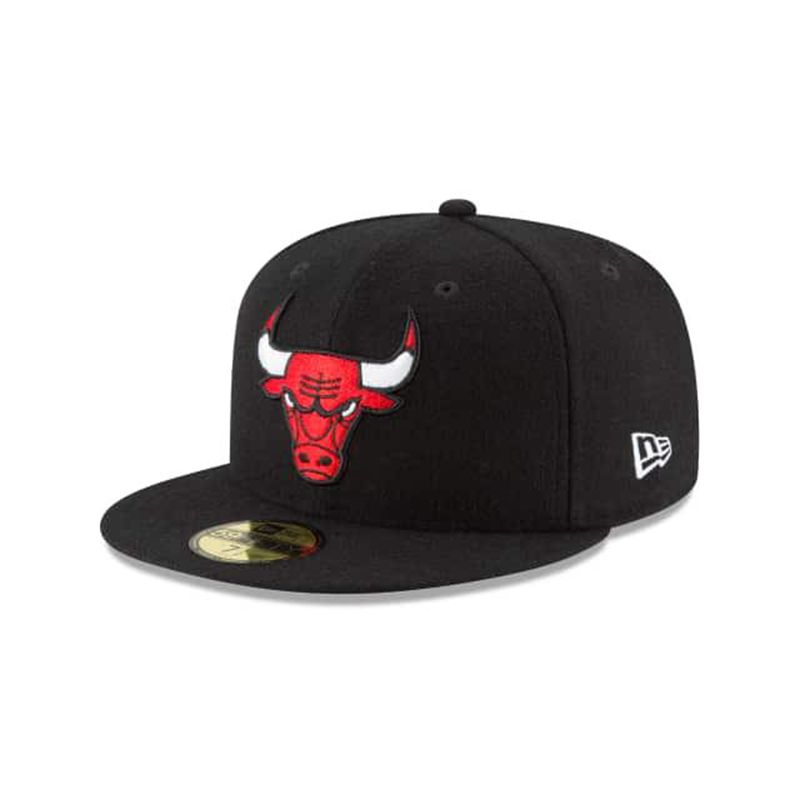 NBA Chicago Bulls Wool Allover 59Fifty Fitted (XSO8247) - Black New Era Caps